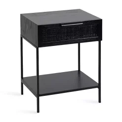 Kirklands Home Cane Drawer Accent Table Black Clearance