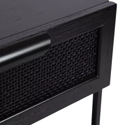 Kirklands Home Cane Drawer Accent Table Black Clearance
