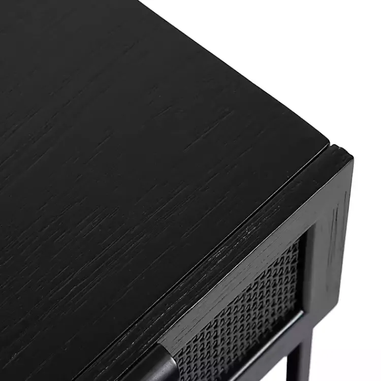 Kirklands Home Cane Drawer Accent Table Black Clearance