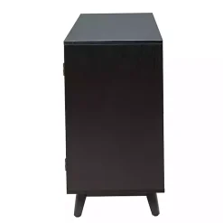 Kirklands Home Cane Wood Storage Media Cabinet Black Outlet