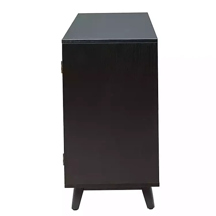 Kirklands Home Cane Wood Storage Media Cabinet Black Outlet