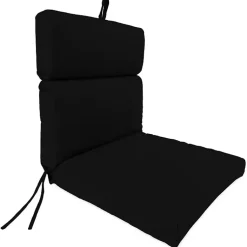 Kirklands Home Canvas French Edge Outdoor Chair Cushion Black