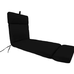 Kirklands Home Canvas French Edge Outdoor Chaise Cushion Black Discount