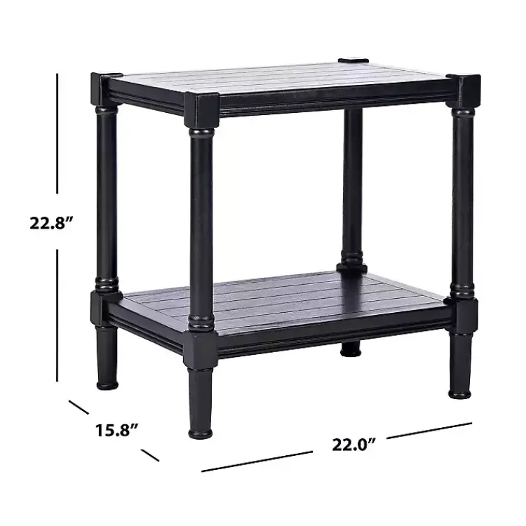 Kirklands Home Carved Pinewood Farmhouse Accent Table Black Hot