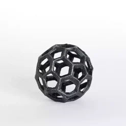 Statues & Figurines>Kirklands Home Cast Iron Hexagon Sphere, 3 in. Black