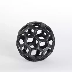 Statues & Figurines>Kirklands Home Cast Iron Hexagon Sphere, 4 in. Black