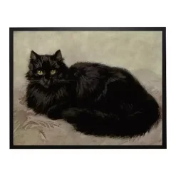 Halloween>Kirklands Home Cat Loaf Framed Halloween Wall Plaque Black