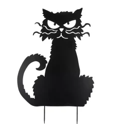 Halloween>Kirklands Home Cat Metal Yard Stake Black