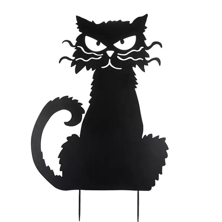 Halloween>Kirklands Home Cat Metal Yard Stake Black