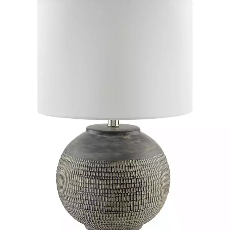 Kirklands Home Black Ceramic Carved Lyon Table Lamp White New