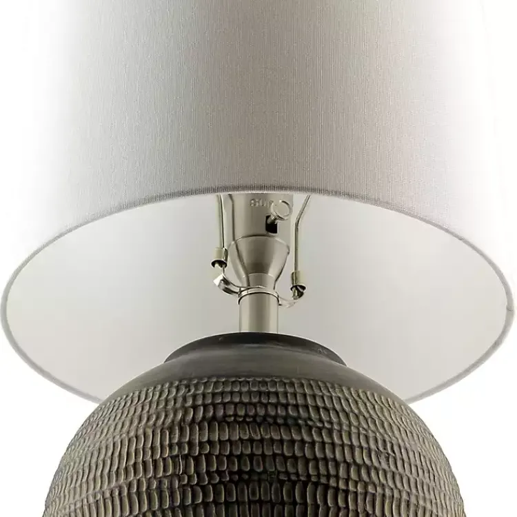Kirklands Home Black Ceramic Carved Lyon Table Lamp White New