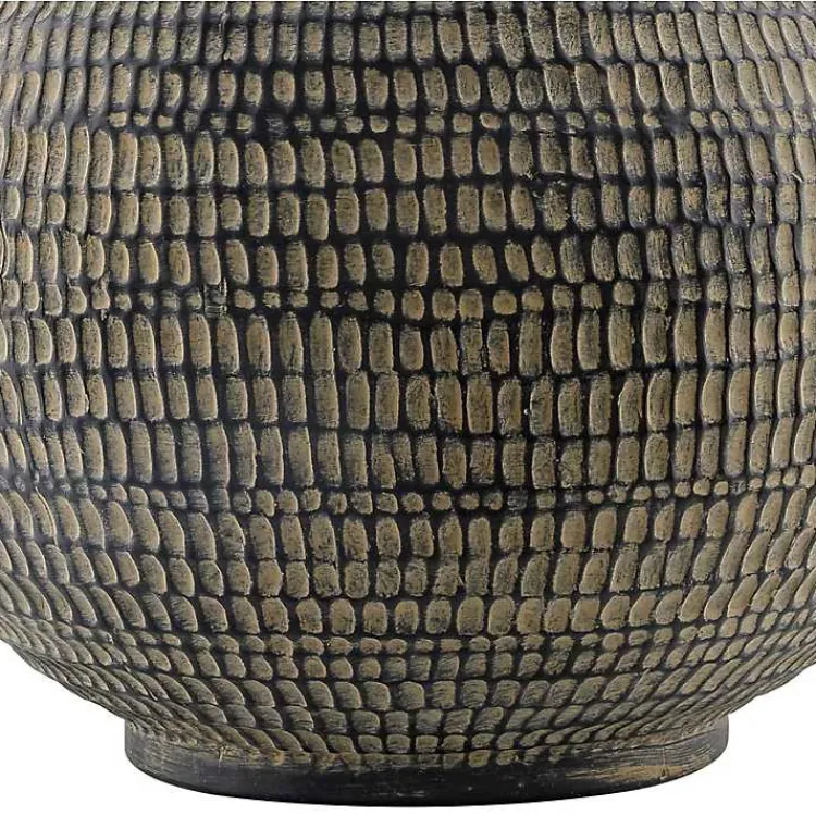 Kirklands Home Black Ceramic Carved Lyon Table Lamp White New