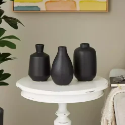 Vases>Kirklands Home Ceramic Contemporary Vases, Set of 3 Black