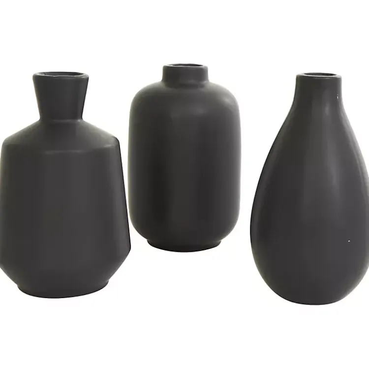 Vases>Kirklands Home Ceramic Contemporary Vases, Set of 3 Black