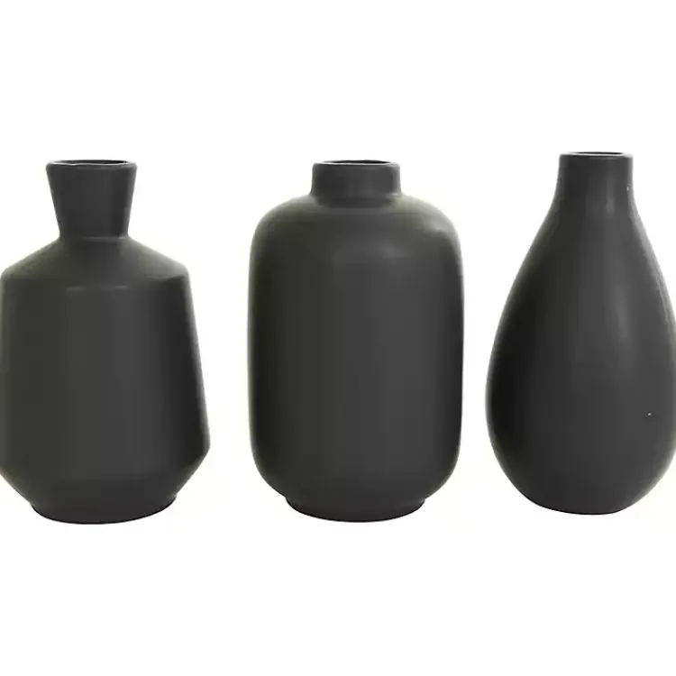 Vases>Kirklands Home Ceramic Contemporary Vases, Set of 3 Black