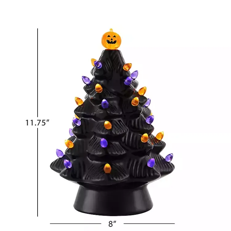 Halloween>Kirklands Home Ceramic LED Halloween Tree Black