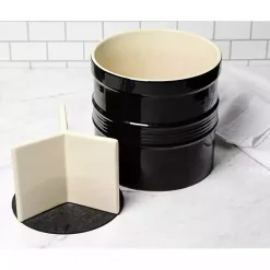 Kirklands Home Ceramic Oversized Crock with Divider Black Clearance