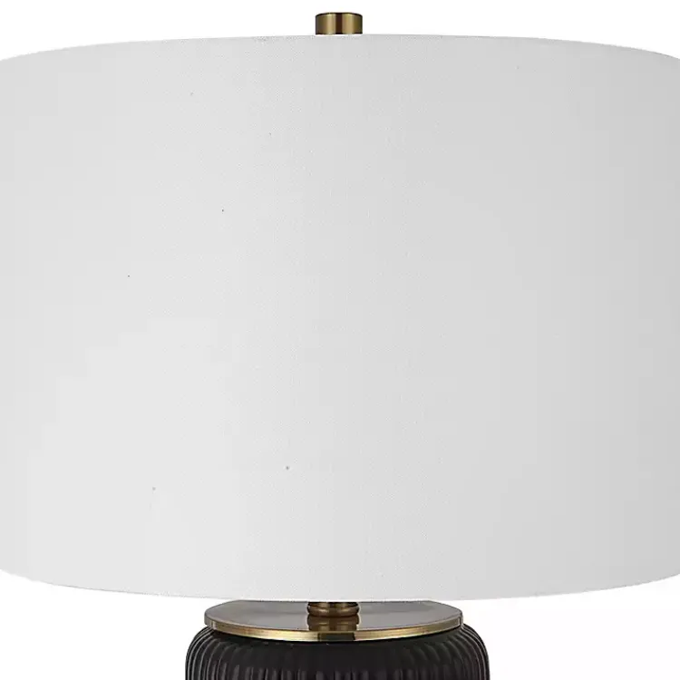 Kirklands Home Black Ceramic Ribbed Table Lamp White Best