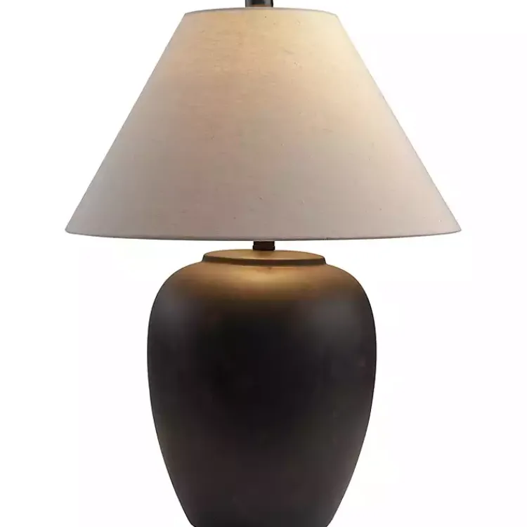 Kirklands Home Black Ceramic Round Table Lamp White Outlet