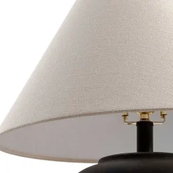 Kirklands Home Black Ceramic Round Table Lamp White Outlet