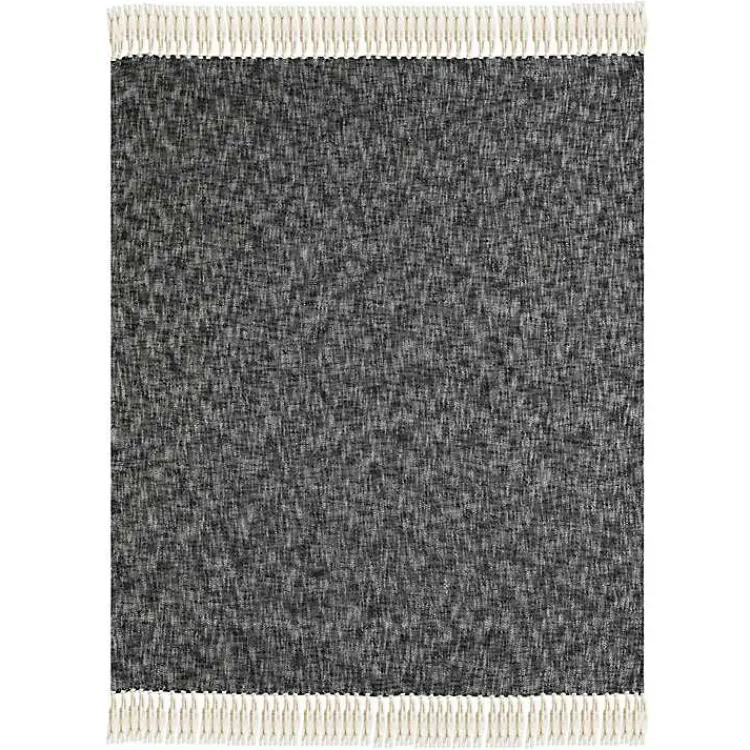 Blankets & Throws>Kirklands Home Black Chambray Fringe Throw