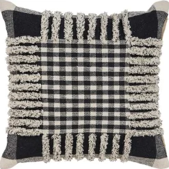 Pillows>Kirklands Home Black Check Textured Pillow