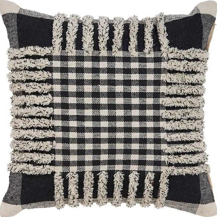 Pillows>Kirklands Home Black Check Textured Pillow