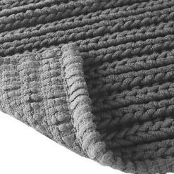 Kirklands Home Chenille Chain Stitched Bath Mat, 30 in. Black Clearance