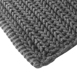 Kirklands Home Chenille Chain Stitched Bath Mat, 40 in. Black Discount