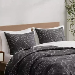 Kirklands Home Chevron Full/Queen 3-pc. Coverlet Set Black New