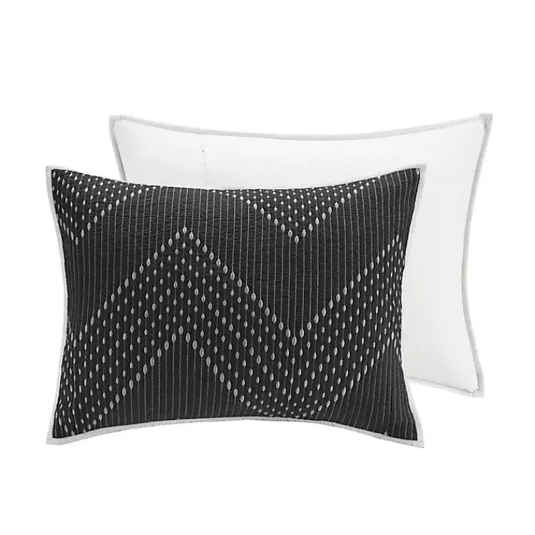 Kirklands Home Chevron Full/Queen 3-pc. Coverlet Set Black New