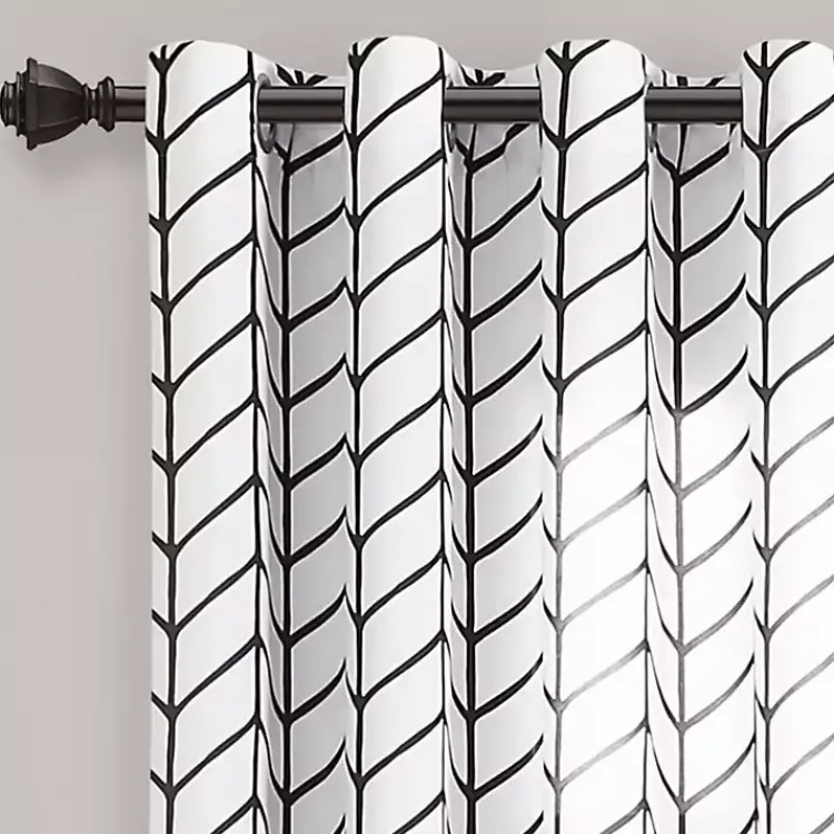 Kirklands Home Chevron 2-pc. Curtain Panel Set, 84 in. Black Outlet