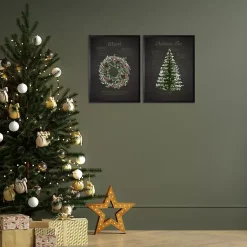 Christmas Art & Wall Decor>Kirklands Home Black Christmas Tree Definition Framed Art Print