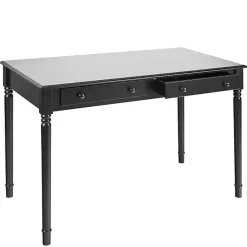 Kirklands Home Classic 2-Drawer Wood Desk Black New