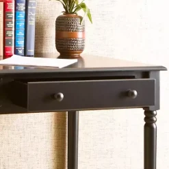 Kirklands Home Classic 2-Drawer Wood Desk Black New
