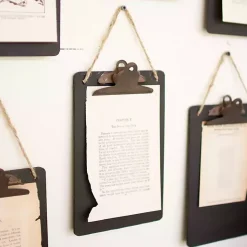 Kirklands Home Black Clip Board Notes Wall Hangings, Set of 6 New