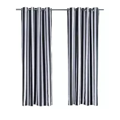 Kirklands Home Black Coastal Stripe Outdoor Curtain Panel, 96 in. Discount
