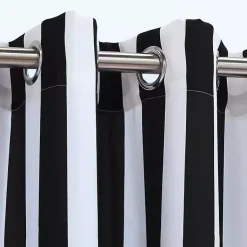Kirklands Home Black Coastal Stripe Outdoor Curtain Panel, 96 in. Discount