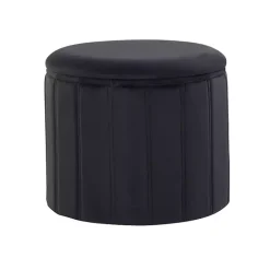 Kirklands Home Collapsible Storage Ottoman Black Best