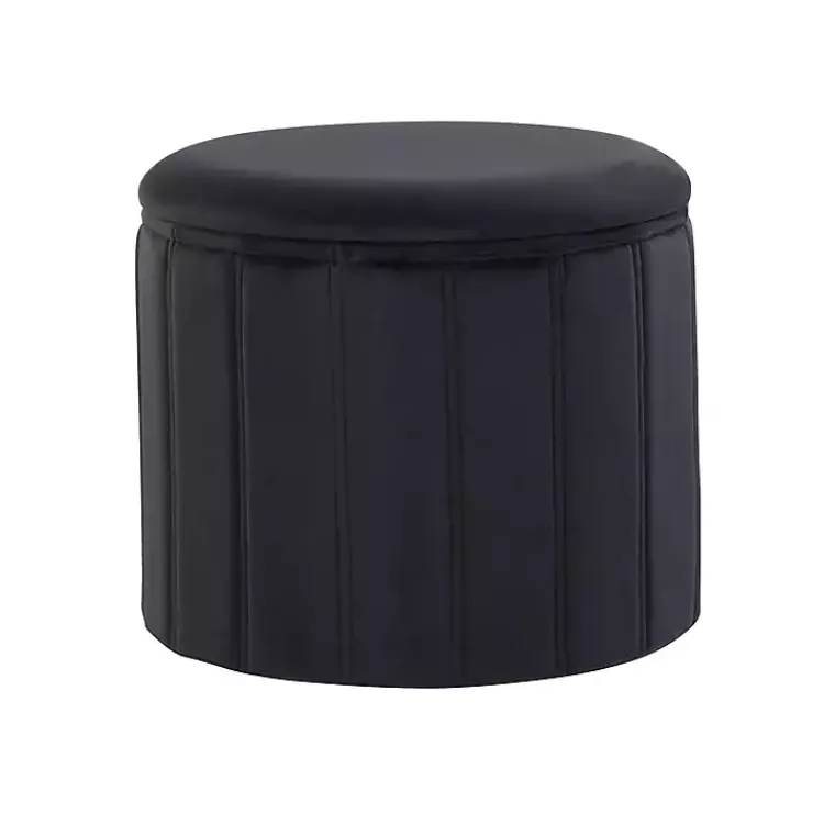 Kirklands Home Collapsible Storage Ottoman Black Best