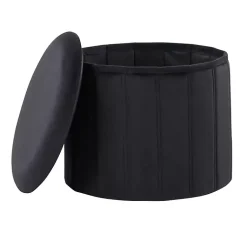 Kirklands Home Collapsible Storage Ottoman Black Best