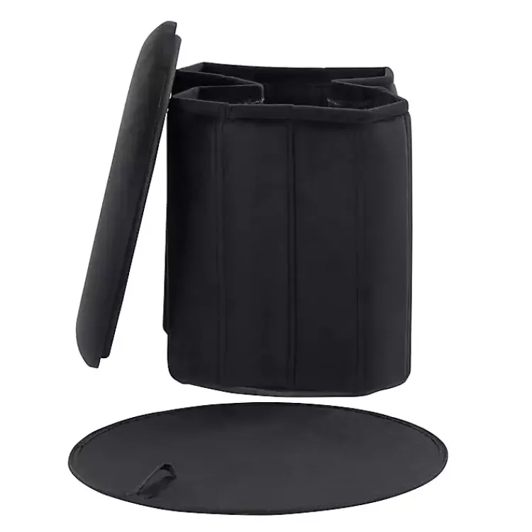 Kirklands Home Collapsible Storage Ottoman Black Best
