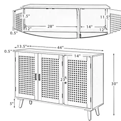 Kirklands Home Contemporary Lattice Doors Sideboard Black Sale