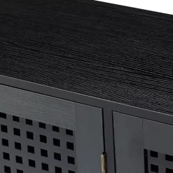 Kirklands Home Contemporary Lattice Doors Sideboard Black Sale