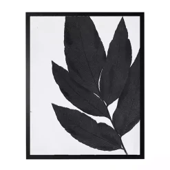 Kirklands Home Black Cropped Leaf I Framed Art Print New