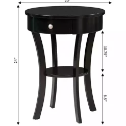 Kirklands Home Curved Legs Round Drawer Accent Table Black Hot