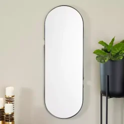 Kirklands Home Black Cut Metal Gold Accents Oblong Wall Mirror Discount
