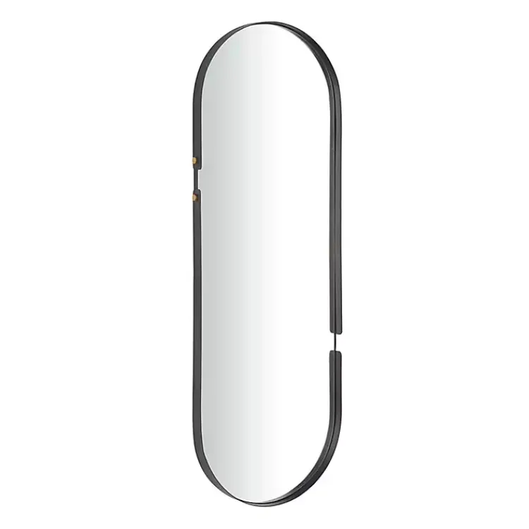 Kirklands Home Black Cut Metal Gold Accents Oblong Wall Mirror Discount