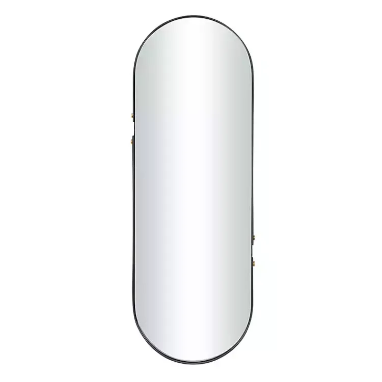 Kirklands Home Black Cut Metal Gold Accents Oblong Wall Mirror Discount