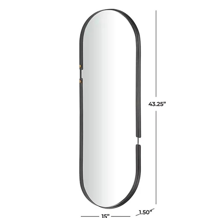 Kirklands Home Black Cut Metal Gold Accents Oblong Wall Mirror Discount